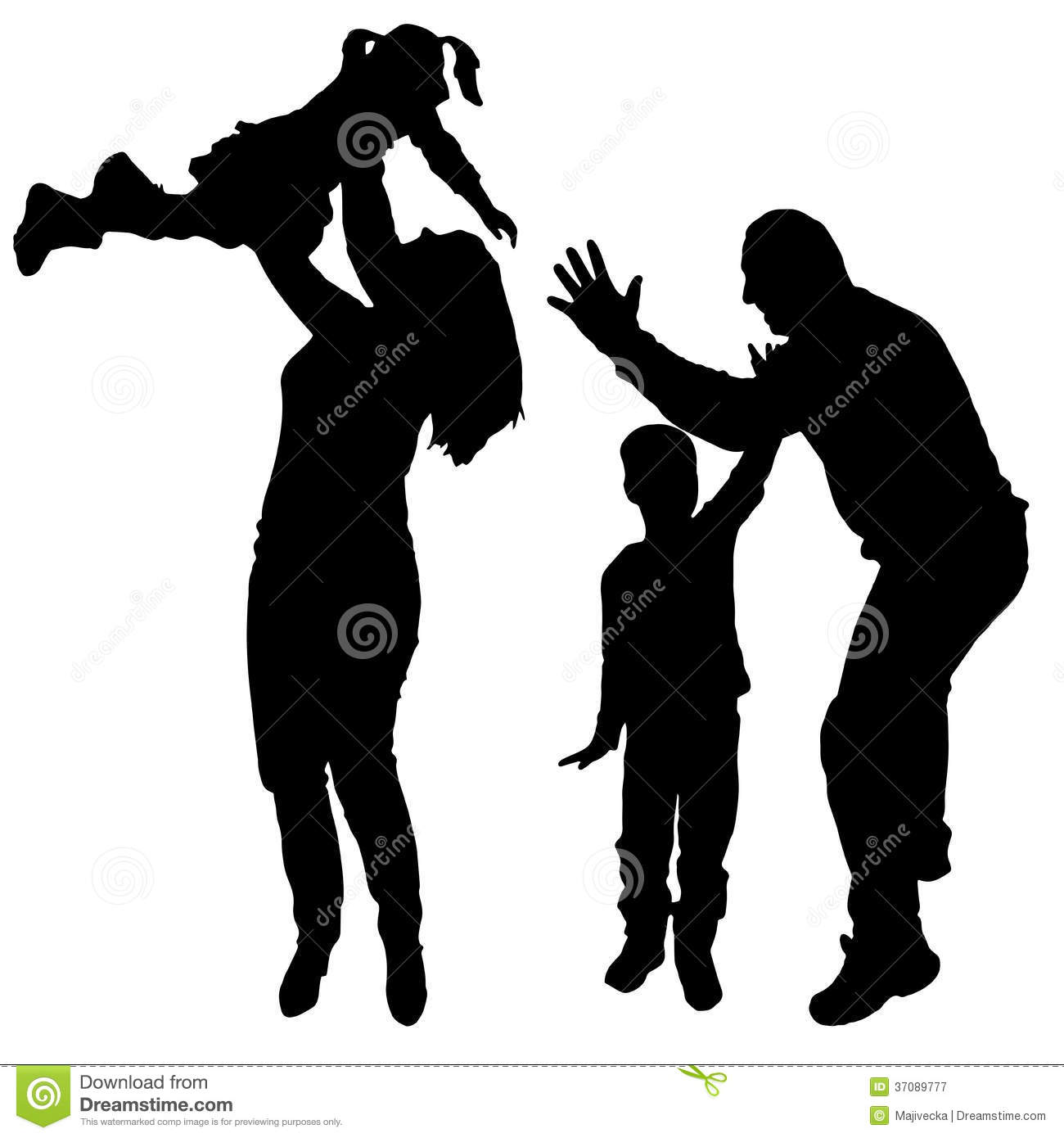 Dancing People Silhouettes Vector