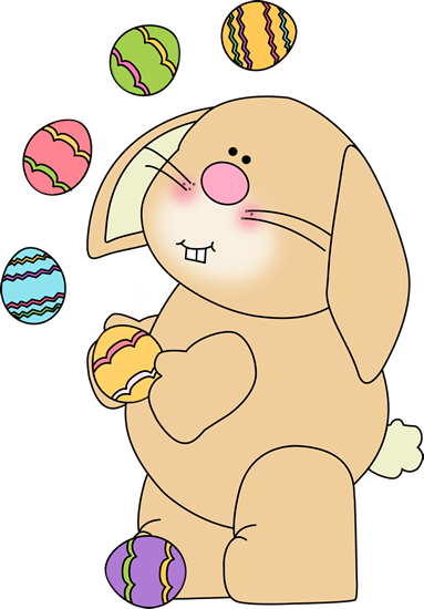 Easter Bunny and Eggs Clip Art