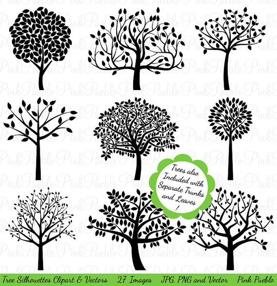 Family Tree Silhouette Clip Art