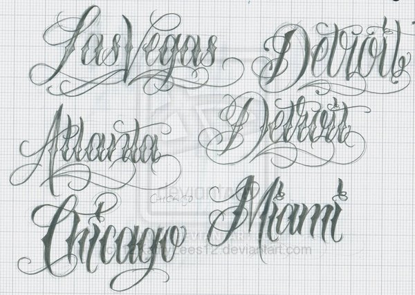 Filigree Lettering Tattoo Designs Filigree Lettering Tattoo Designs