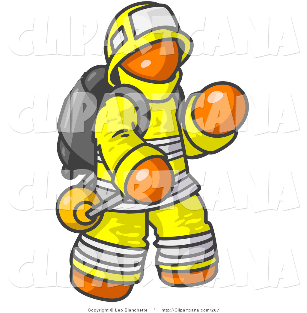 Fireman Fighting Fire Clip Art