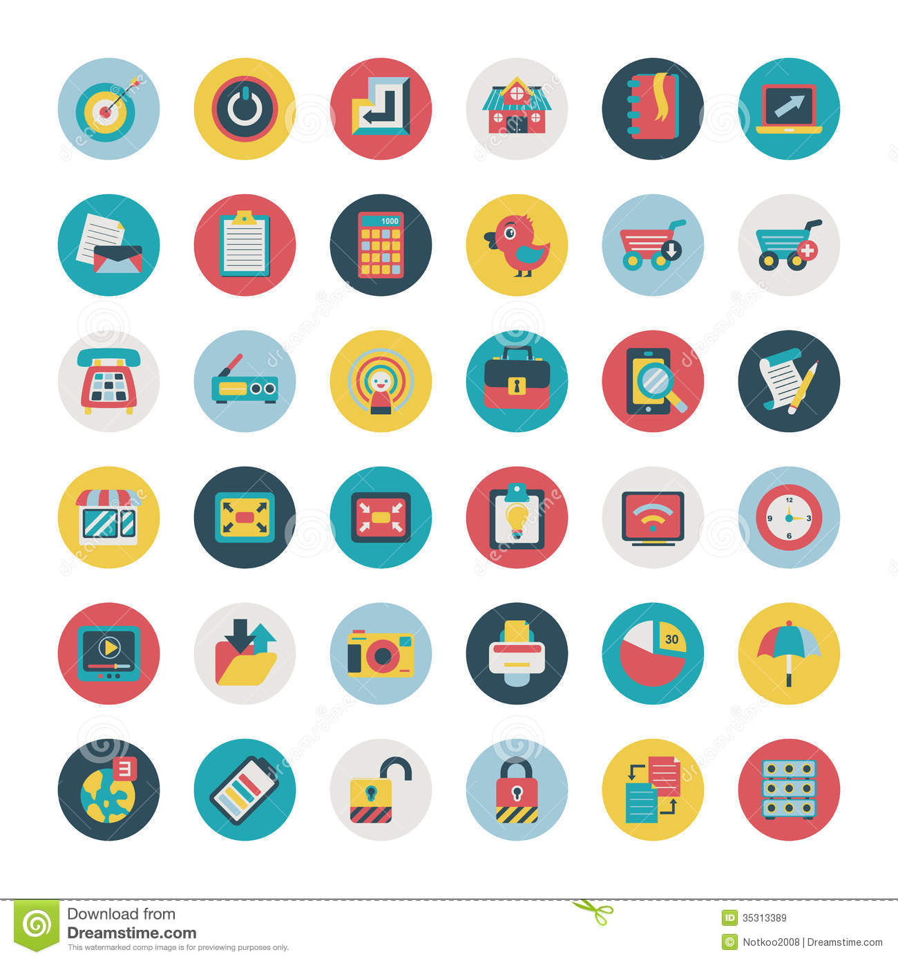 Flat Vector Icons Social Networks