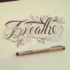 Fonts with Filigree Tattoo