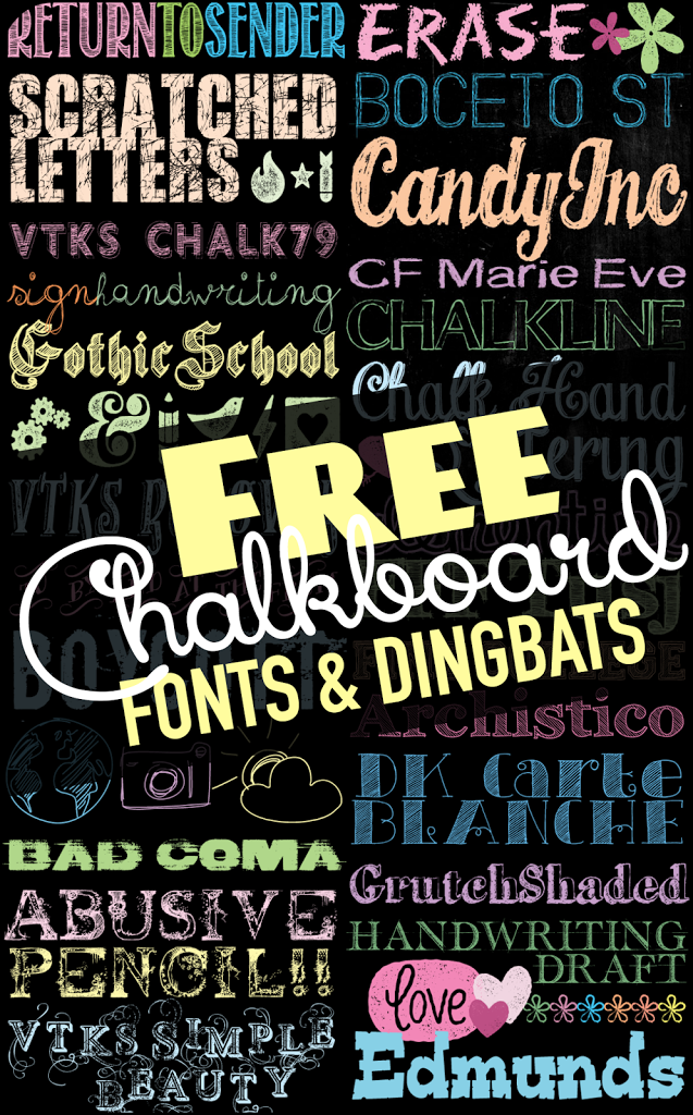 Free Chalkboard Fonts and Dingbats