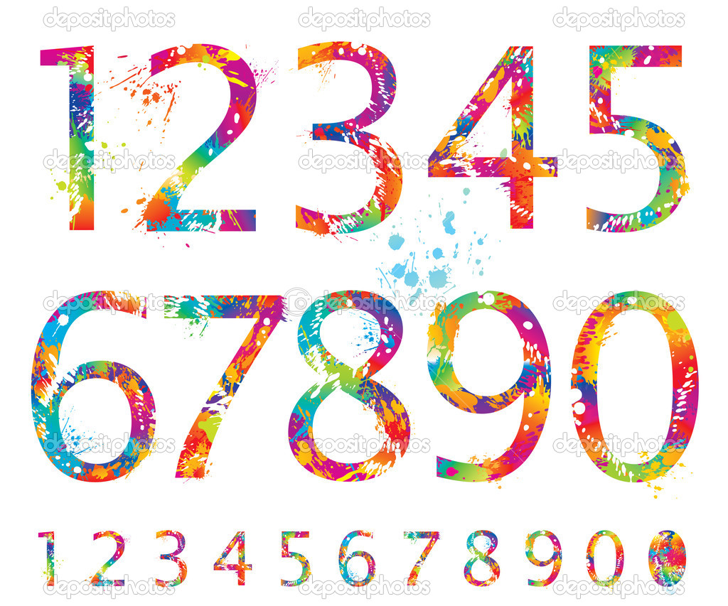 Free Colorful Fonts with Numbers