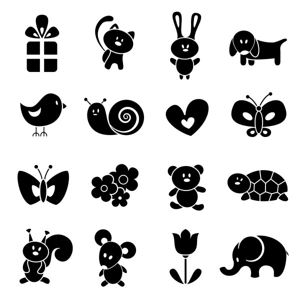 Free Cute Cartoon Animal Silhouette