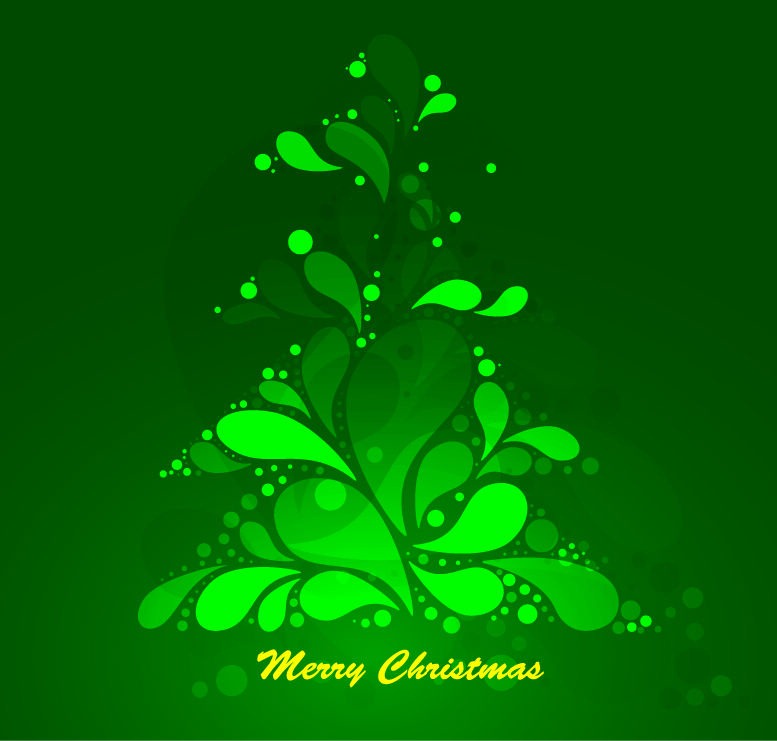 Green Christmas Tree Abstract Vector