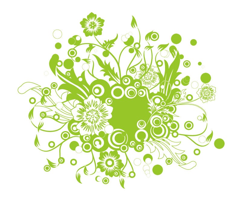 Green Floral Vector Illustration