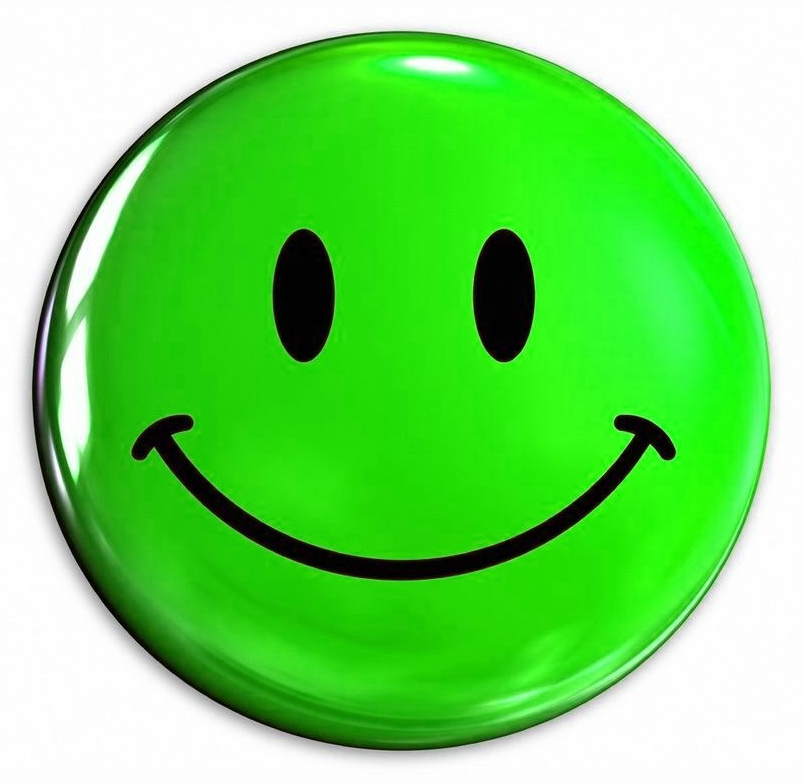 Green Happy Face Emoticon