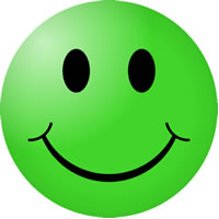 Green Happy Smiley Face