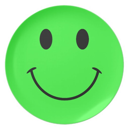 Green Happy Smiley Face