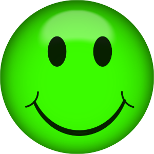 Green Happy Smiley Face