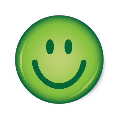 Green Happy Smiley Face