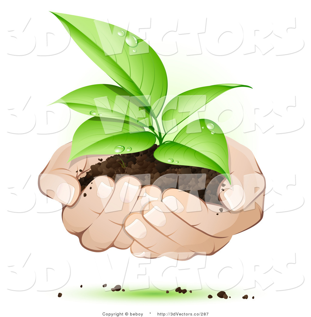 Hands Holding Plant Free Clip Art