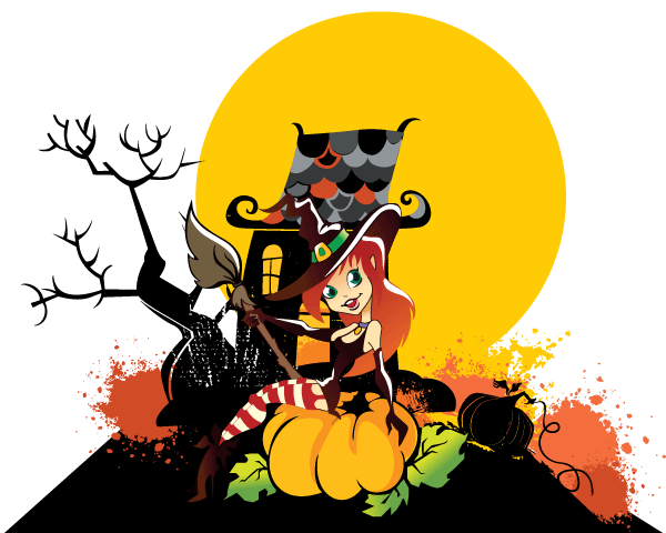 Happy Halloween Witch Vector