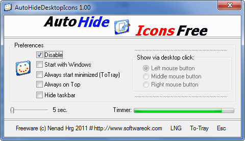 Hide Icons On Desktop Windows 1.0