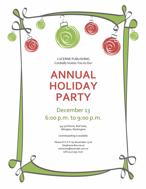 Holiday Party Invitation Templates