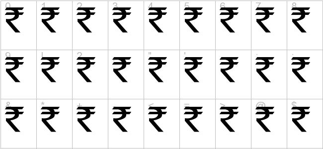 Indian Rupee Symbol Font