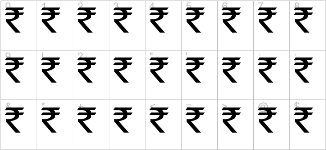 Indian Rupee Symbol Font Indian Rupee Symbol Font