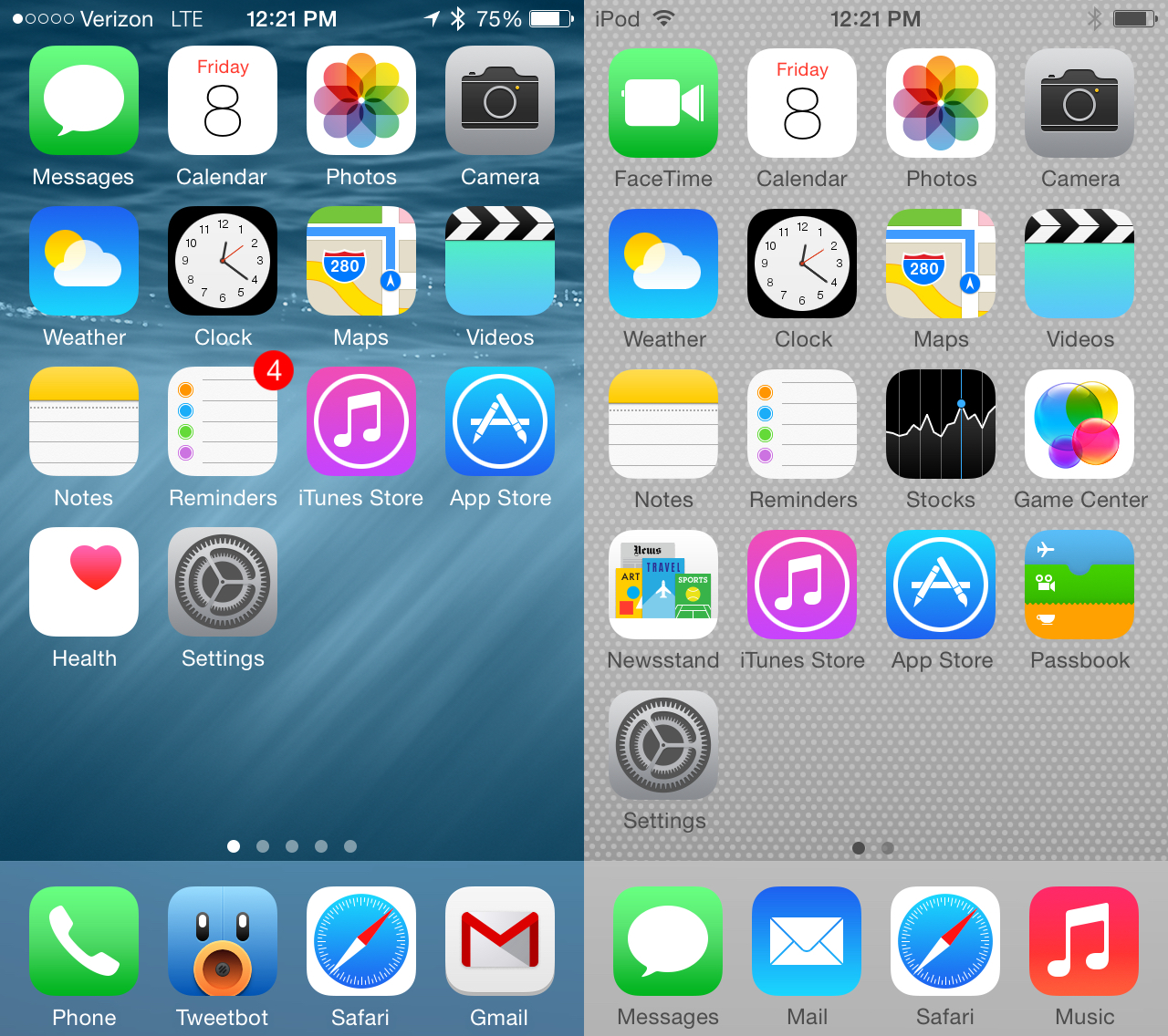 iOS 8 Home Screen