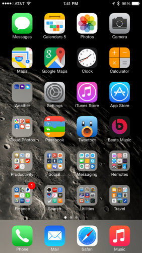 iOS 8 Home Screen