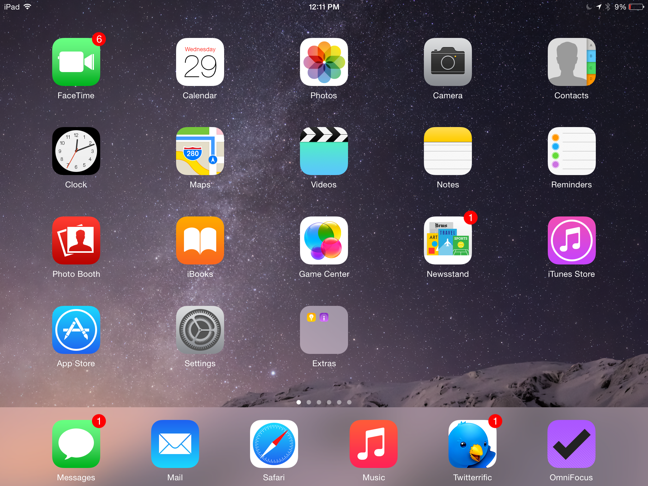 iPad Home Screen iOS 8