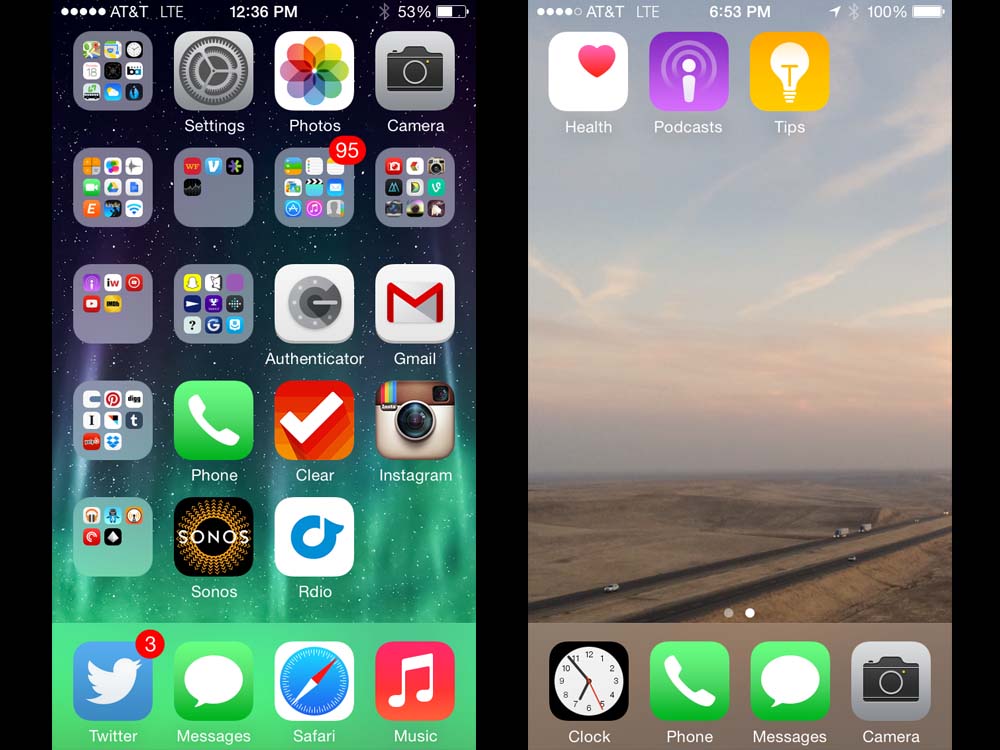 iPhone iOS 8 Home Screen