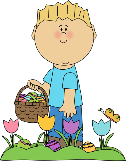 Kids Easter Egg Hunt Clip Art