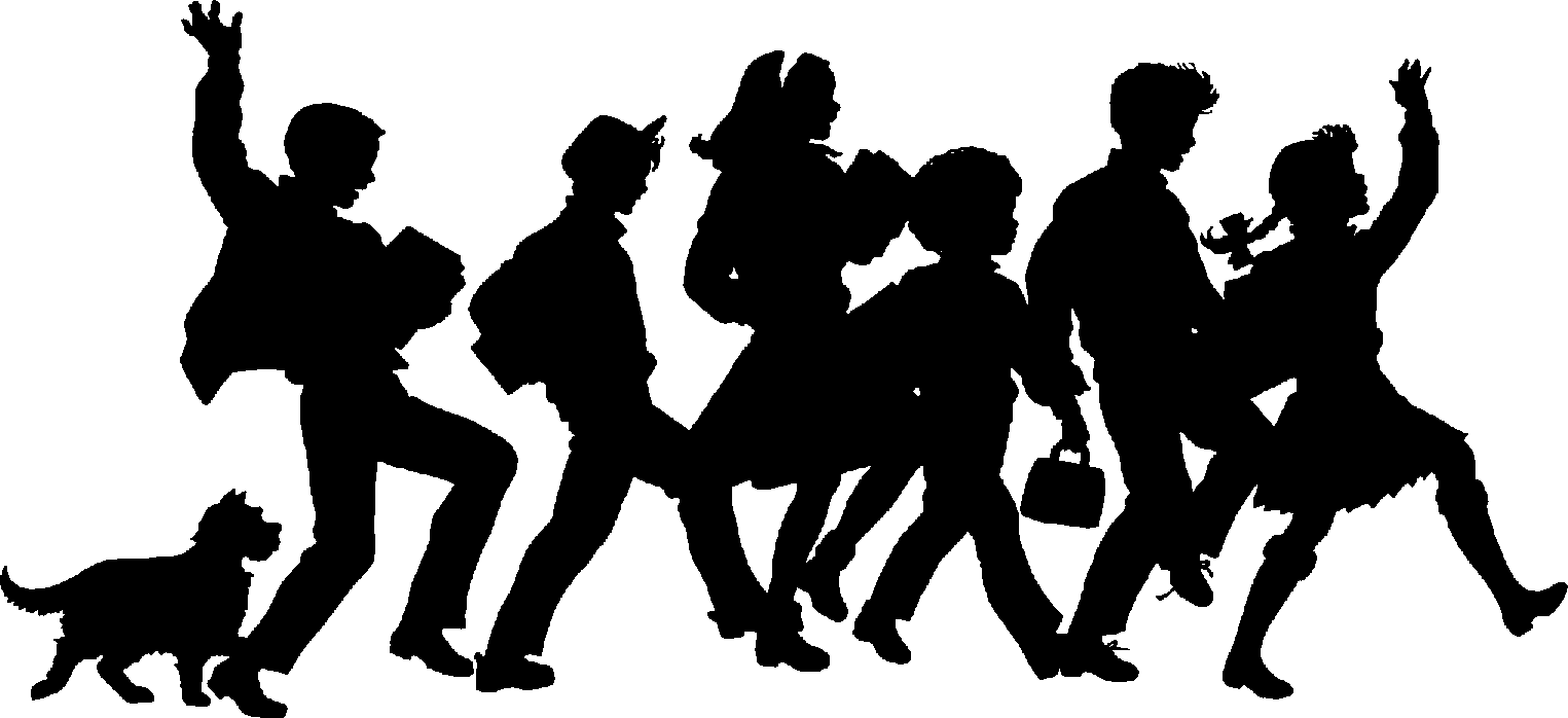 Kids Playing Silhouette People