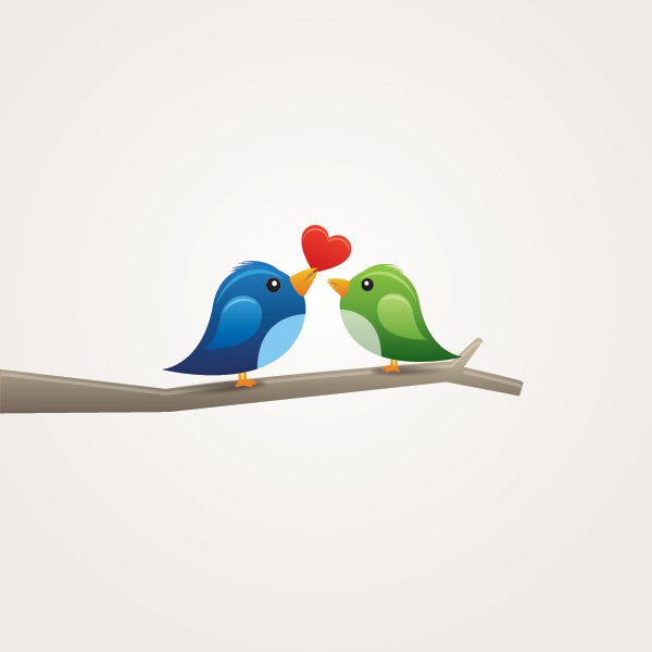 Love Birds Vector Graphic