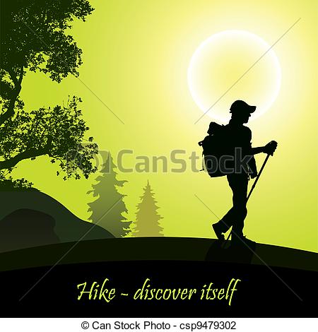 Man Hiking Clip Art