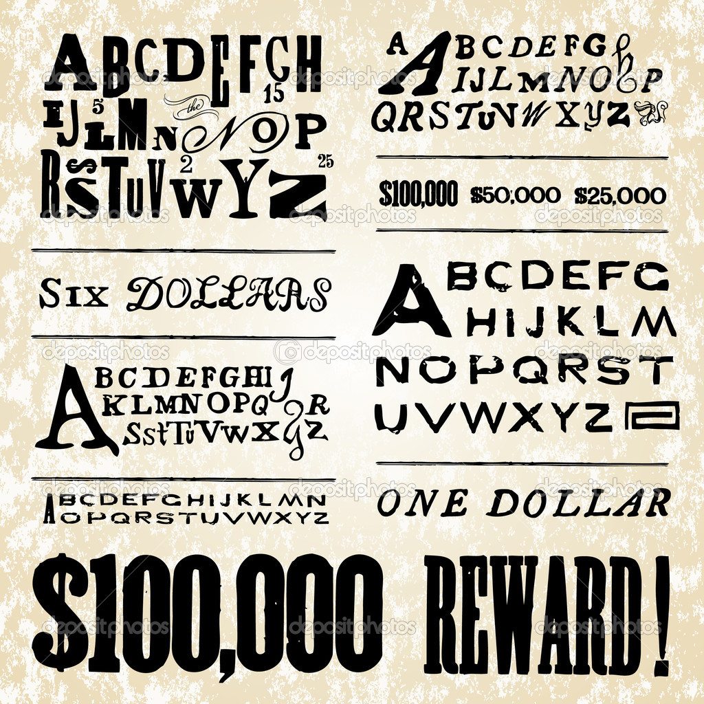 Old-Fashioned Font Alphabet