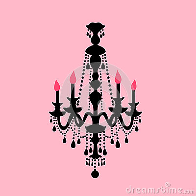 Pink Chandelier Silhouette Clip Art