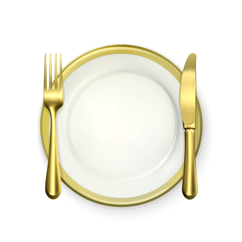 Plate Fork Knife Vector