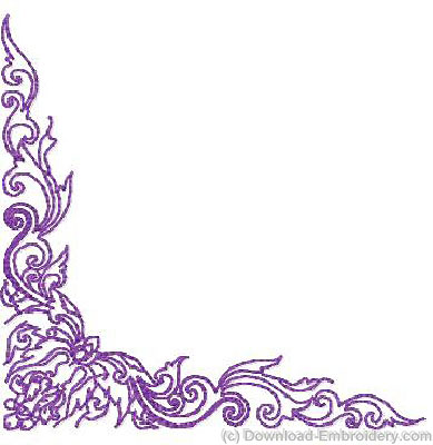 Purple Flower Corner Borders Purple Flower Corner Borders