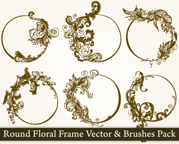 Round Floral Frame Vector Round Floral Frame Vector