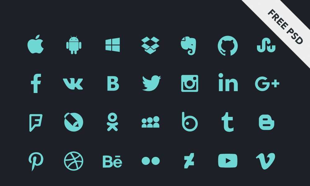 Social Media Icons PSD