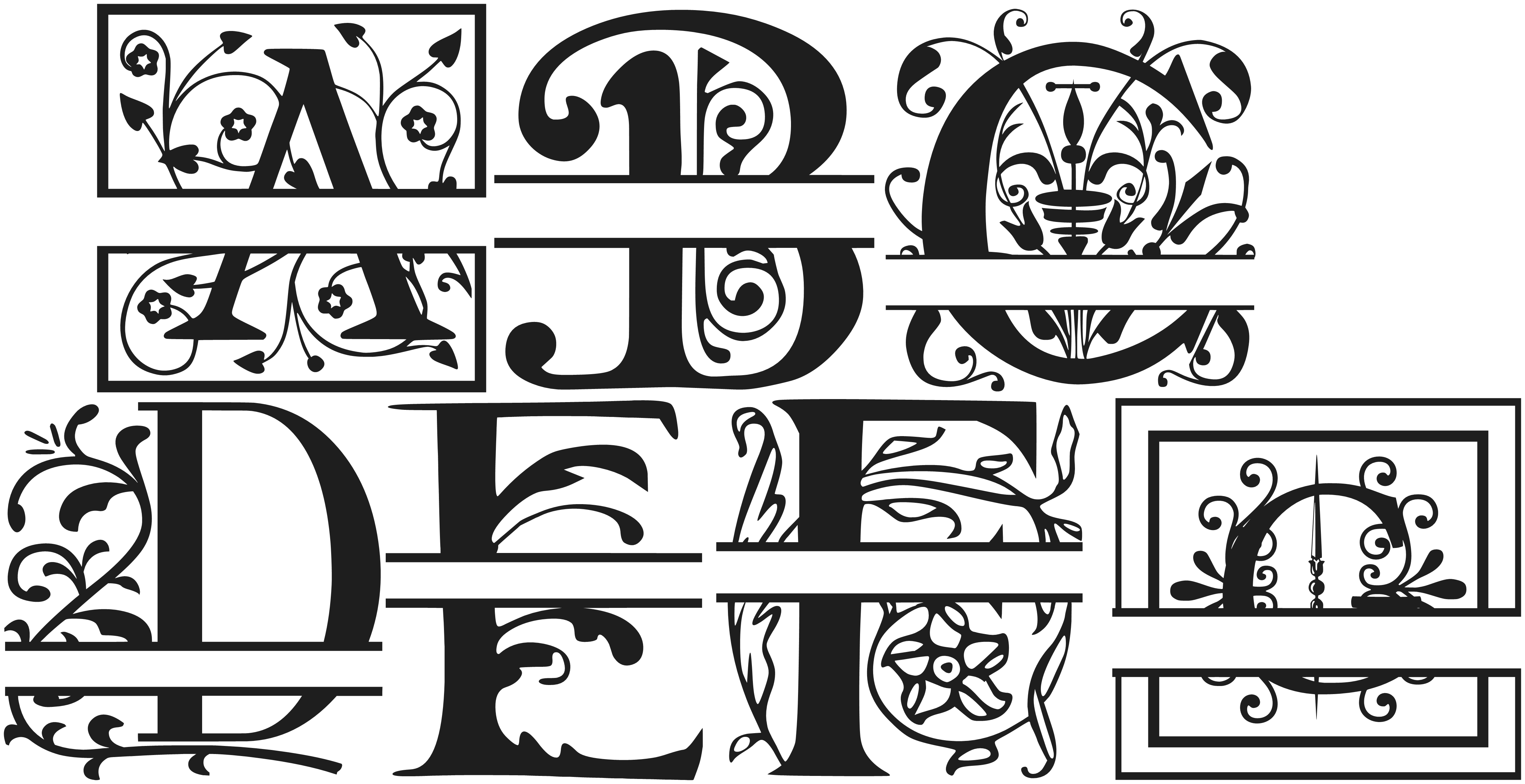 16 Fonts Alphabet Free SVG Images - Free Vector Alphabet Fonts, Free
