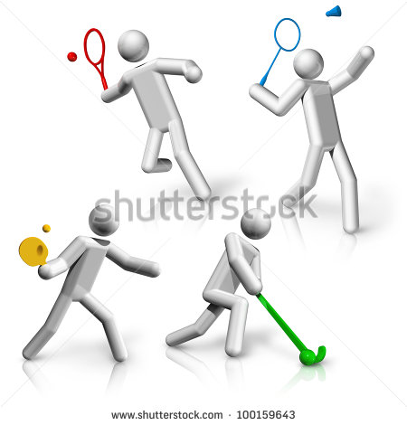 Sports Table Tennis and Badminton Cartoon Pictures