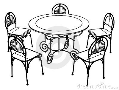 Table and Chairs Clip Art