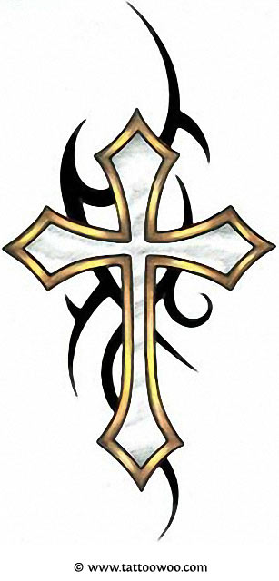 Tribal Cross Tattoo Design