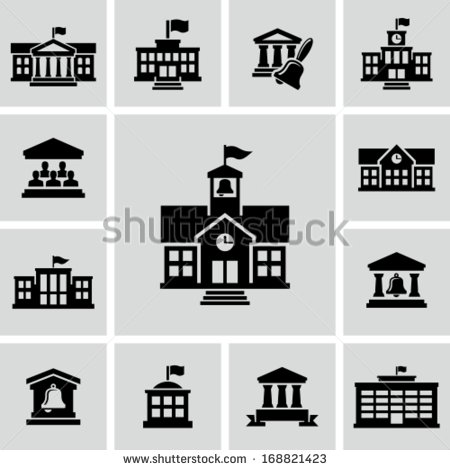 10 School Icon Black Vector Images