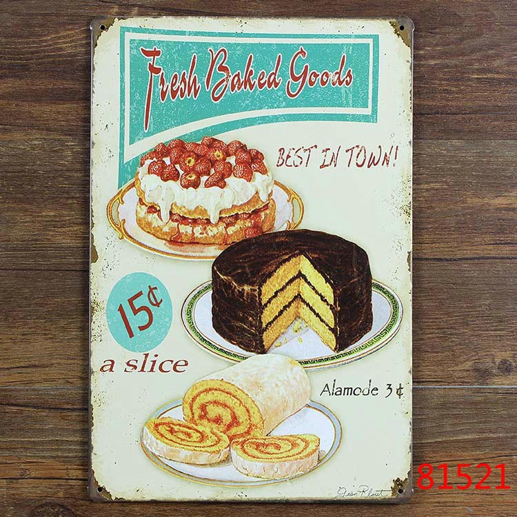 Vintage Metal Kitchen Signs