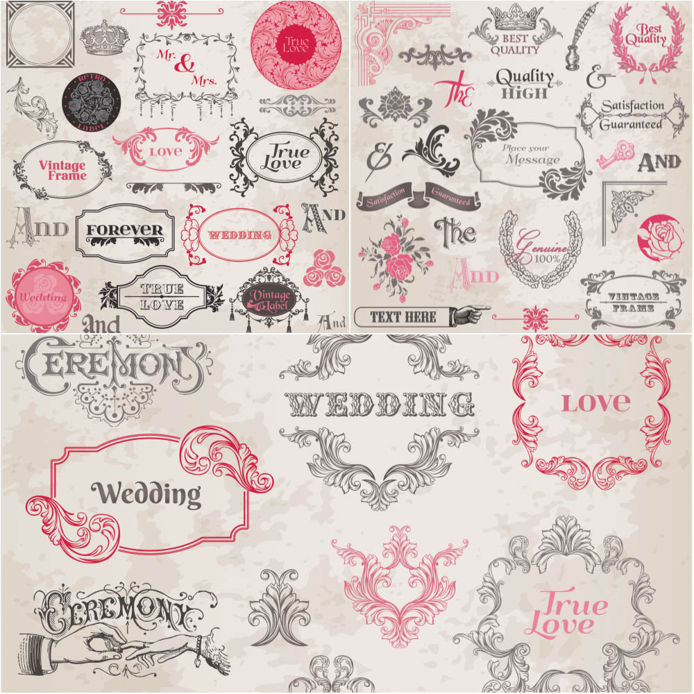 Vintage Wedding Vectors Free