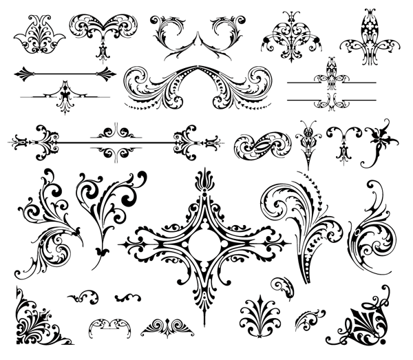 Wedding Floral Ornaments Vector Free