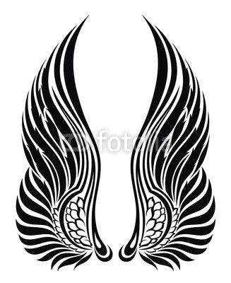 White Angel Wing Tattoos Designs
