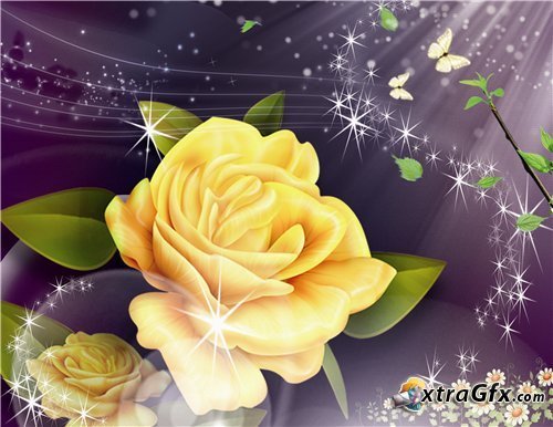 Yellow Roses with Purple