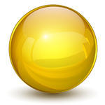 3D Glossy Button Icons Yellow Orb