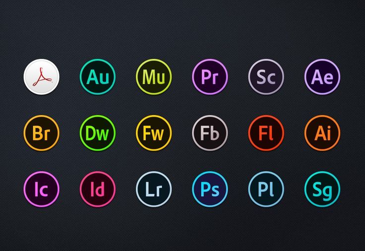 Adobe Creative Suite CC Icons Vector