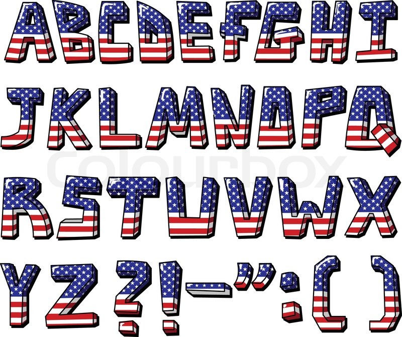 American Flag Font